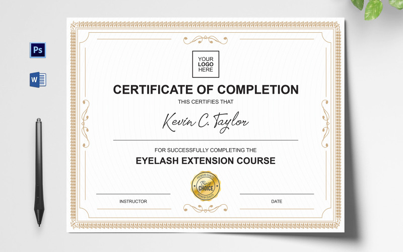 Download Шаблон сертификата "Professional Certificate Template" / Professional Certificate Template - Шаблон сертификата на тему графика certificate,company certificate,new certificate,modern certificate,clean certificate,school certificate,certificate template,custom certificate,editable certificate,word certificate,diploma c