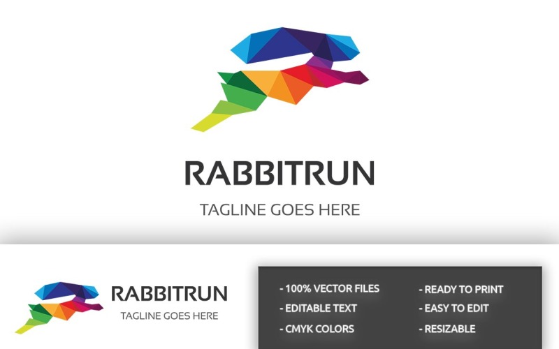 Download Шаблон логотипа "Rabbit Run Logo Logo Template" / Rabbit Run Logo Logo Template - Шаблон логотипа на тему графика animal,bunny,carrot,colorful,delivery,dynamics,express,fast,game,hard work,jump,network,quick,rapid,rabbit,race,run,speed