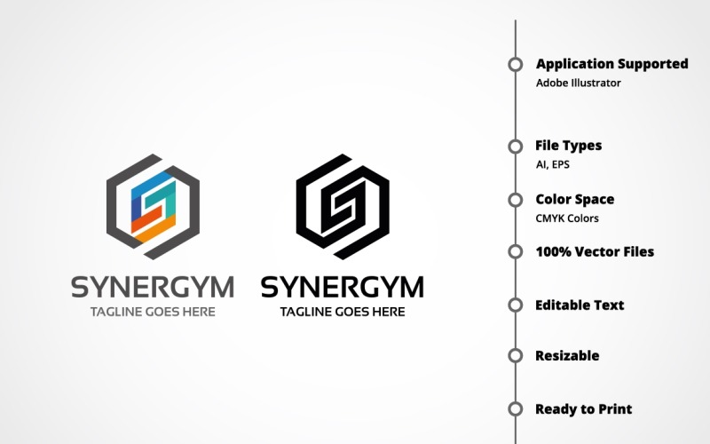 Bokstaven S - logotypmall för Synergym