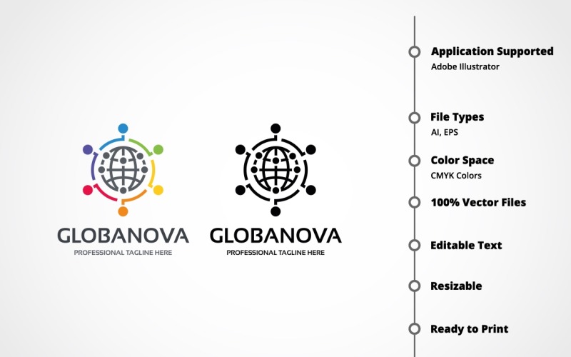 Download Шаблон логотипа "Globanova Logo Logo Template" / Globanova Logo Logo Template - Шаблон логотипа на тему графика capital,consulting,corporate,creation,creative,data,development,entertainment,expert,gaming,global,identity,internet,marketing,matrix,media,network,pixel,professional,reality
