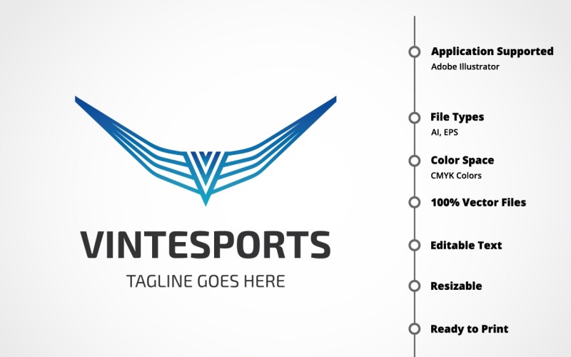 Download Шаблон логотипа "Letter V - Vintesports Logo Template" / Letter V - Vintesports Logo Template - Шаблон логотипа на тему графика airline,airplane,auto,automotive,business,car,car dealership,classy,clean,corporate,develop,flight,high tech,identity,importer,jet,letter v,media,modern,organization