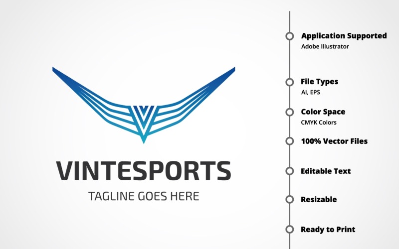 Lettera V - Vintesports Logo modello