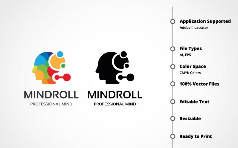 Download Шаблон логотипа "Mind Roll Logo Template" / Mind Roll Logo Template - Шаблон логотипа на тему графика architect,arithmetic,brain,conceive,constriction,consultants,craftsman,craftsmaster,dimension,extent,face,firm,head,hive,instigator,intelligence,law,master,mastermind,mathematics