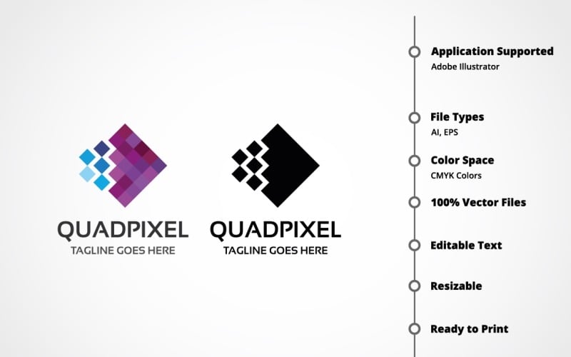 Modelo de logotipo Quadpixel