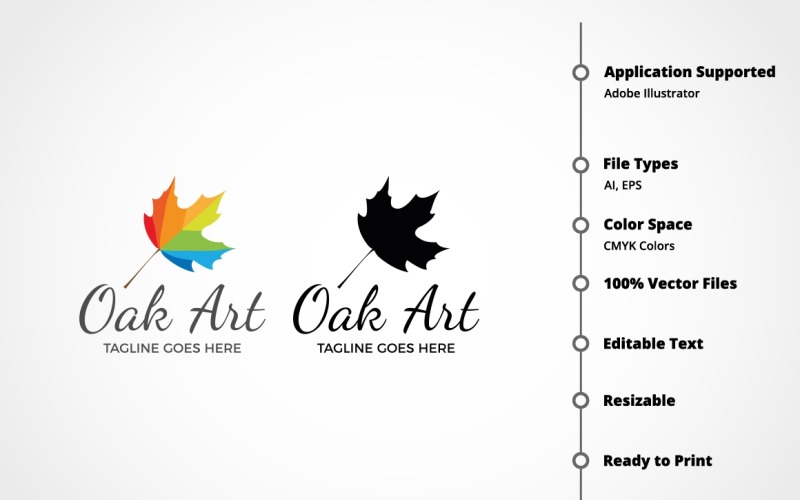 Download Шаблон логотипа "Oak Art Logo Template" / Oak Art Logo Template - Шаблон логотипа на тему графика agency,amazing,colored,eco,environmental,farm,forest,graphic,hotel,leaf,leaf logo,leaves,logo,media,multicolor,nature,oak,paint,spa,tree