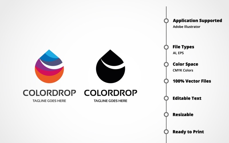 Шаблон логотипа Color Drop