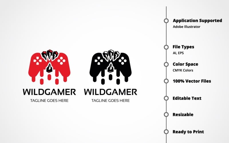 Download Шаблон логотипа "Wild Gamer Logo Template" / Wild Gamer Logo Template - Шаблон логотипа на тему графика artist,alien,avatar,beats,black,gamepad,gamer,gaming,halloween,happy,headset,horns,illustration,jelly,joystick,little,mascot,monster,mutant,red