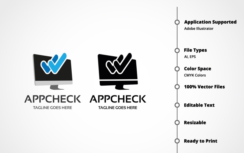Download Шаблон логотипа "Application Check Logo Template" / Application Check Logo Template - Шаблон логотипа на тему графика application,approved,check,check mark,clean,computer,desk,desktop,hack,mark,monitor,okay,online,protect,repair,service,shop,sign,software,store