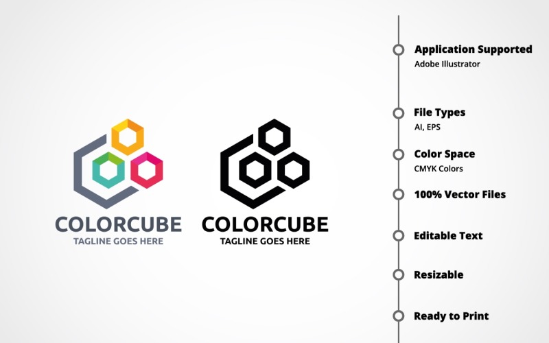 Download Шаблон логотипа "Color Cube Logo Template" / Color Cube Logo Template - Шаблон логотипа на тему графика abstract,application,brand,branding,business,colorful,communication,communications,creative,cube,design,designer,designs,endless,financial,globe,identity,internet,logo,marketing