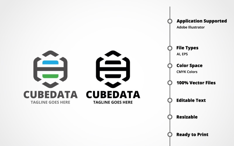 Download Шаблон логотипа "Cube Data Logo Template" / Cube Data Logo Template - Шаблон логотипа на тему графика box,brand,clean,communications,corporate,dimension,identity,innovation,investment,marketing,media,modern,network,professional,quad,quadrangle,quadrilateral,real estate,solution,square