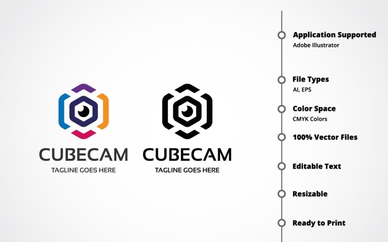 Download Шаблон логотипа "Cubecam Logo Template" / Cubecam Logo Template - Шаблон логотипа на тему графика box,brand,business,camera,circle,colorful,company,corporation,cube,design,digital,icon,identity,media,modern,professional,simple,solid,studio,tech