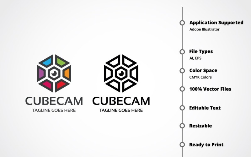 Download Шаблон логотипа "Cubecam Logo Template" / Cubecam Logo Template - Шаблон логотипа на тему графика box,brand,business,camera,circle,colorful,company,corporation,cube,design,digital,icon,identity,media,modern,professional,simple,solid,studio,tech