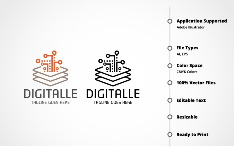 Download Шаблон логотипа "Digitalle Logo Template" / Digitalle Logo Template - Шаблон логотипа на тему графика agency,app,branding,business,computer,connect,corporate,creative,data,design,designer,dot,hardware,hi tech,high tech,hosting,industry,it,media,mobile