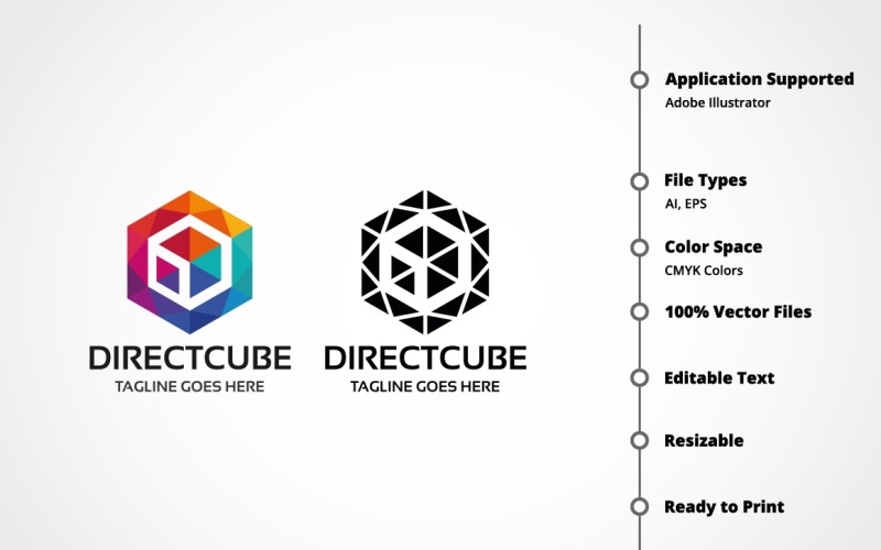 Download Шаблон логотипа "Direct Cube Logo Template" / Direct Cube Logo Template - Шаблон логотипа на тему графика abstract,box,brand,business,company,corporate,corporative,cube,cubic,cubical,entertainment,firm,group,hexa,hexagon,identity,invest,investment,management,media