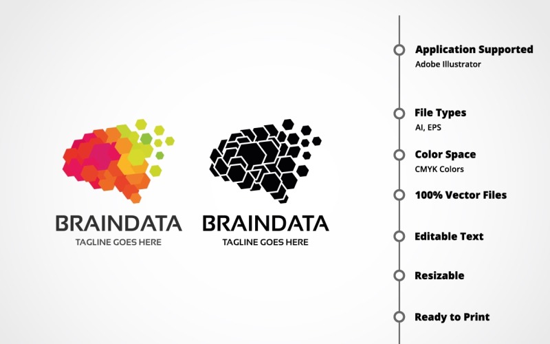 Hersengegevens Logo sjabloon