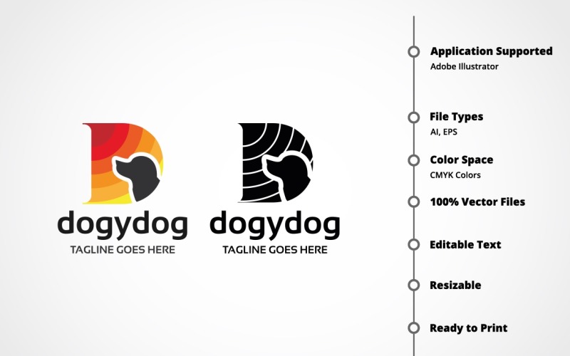 Download Шаблон логотипа "Letter D - Dogydog Logo Template" / Letter D - Dogydog Logo Template - Шаблон логотипа на тему графика agent,animal,animals,brand,business,clean,cool,corporation,creative,d letter,design,designer,dog,dog care,dog logo,flat,letter d,logo d,modern,nature