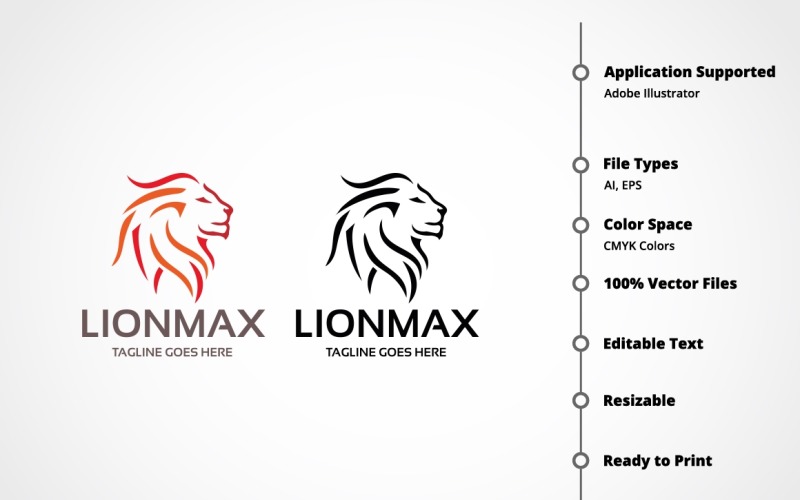 Download Шаблон логотипа "Lionmax Logo Template" / Lionmax Logo Template - Шаблон логотипа на тему графика animal,brand,business,consultant,digital,entertainment,expertise,lion head,lion logo,majestic,media,pixel,power,red,royal,sport,strength,strong,tiger