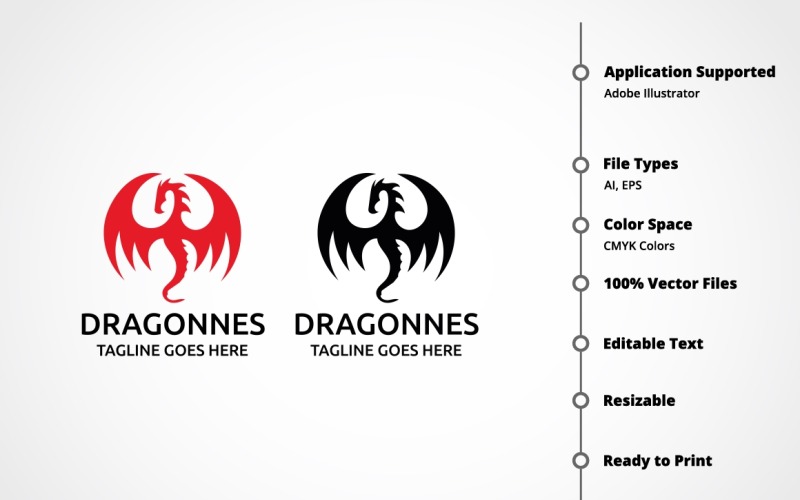 Modèle de logo Dragonnes