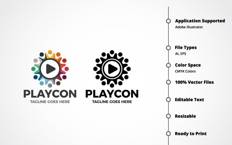 Download Шаблон логотипа "Play Connect Logo Template" / Play Connect Logo Template - Шаблон логотипа на тему графика abstract,business,communications,computer,connect,consulting,global,globe,internet,media,play,services,social,software,solution,sphere,symbol,system,tech,technology