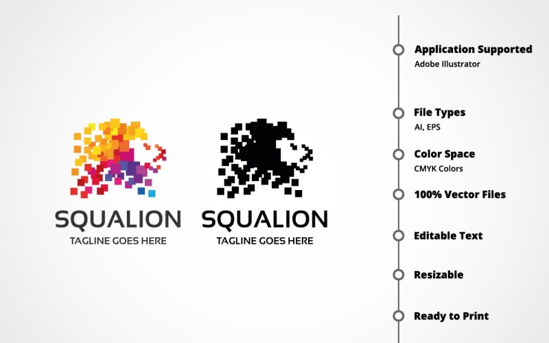 Download Шаблон логотипа "qua Lion Logo Template" / qua Lion Logo Template - Шаблон логотипа на тему графика animal,brand,business,consultant,digital,entertainment,expertise,lion head,lion logo,majestic,media,pixel,power,red,royal,sport,strength,strong,tiger