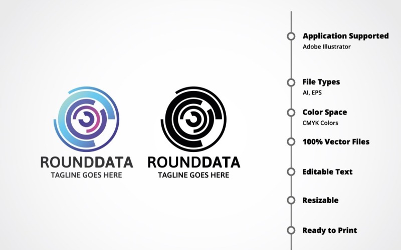 Download Шаблон логотипа "Rounddata Logo Template" / Rounddata Logo Template - Шаблон логотипа на тему графика agency,brand,branding,business,c letter,c logo,center,central,circular,communication,core,corporate,creative,creativity,creator,data,development,digital,letter,matrix