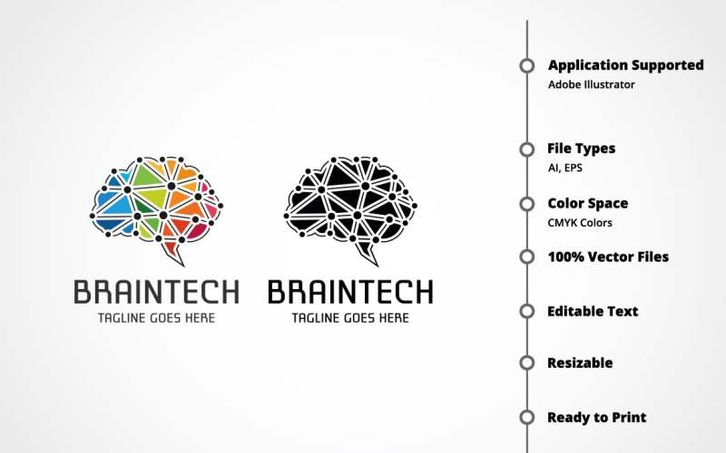 Шаблон логотипа Braintech
