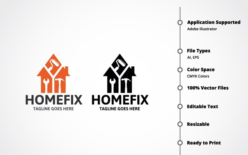 Шаблон логотипа Home Fix