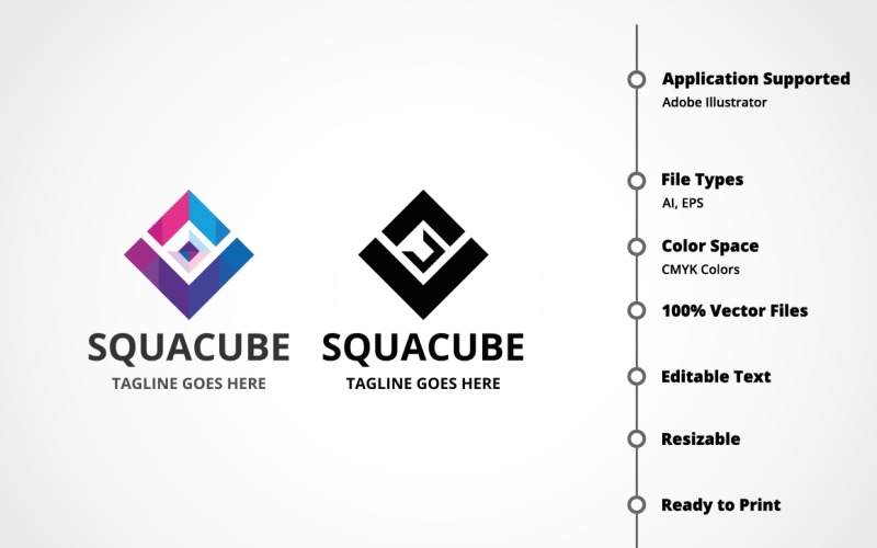 Download Шаблон логотипа "Squacube Logo Template" / Squacube Logo Template - Шаблон логотипа на тему графика abstract,box,brand,business,colorful,creative,cube,cubic,cubical,data,design,digital,entertain,entertainment,hexa,hexagon,identity,it,matrix,media