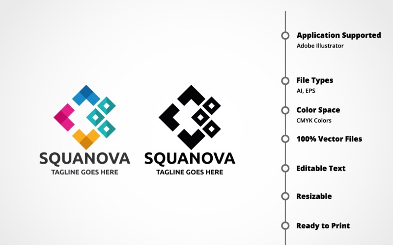 Download Шаблон логотипа "Squanova Logo Template" / Squanova Logo Template - Шаблон логотипа на тему графика abstract,agency,arrow,box,brainstorm,brand,branding,consultant,consulting,corporate,creative,cube,dimension,firm,hexagon,hexagonal,inovation,investment,media,modern