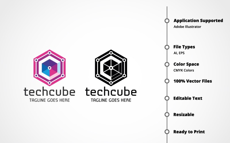 Download Шаблон логотипа "Tech Cube Logo Template" / Tech Cube Logo Template - Шаблон логотипа на тему графика box,brand,clean,communications,corporate,dimension,identity,innovation,investment,marketing,media,modern,network,professional,quad,quadrangle,quadrilateral,real estate,solution,square