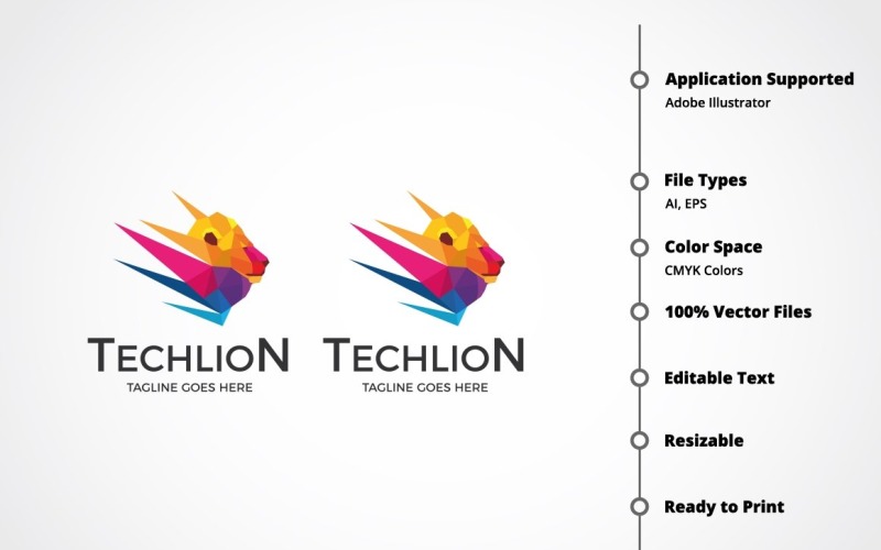 Download Шаблон логотипа "Techlion Logo Template" / Techlion Logo Template - Шаблон логотипа на тему графика animal,brand,business,consultant,digital,entertainment,expertise,lion head,lion logo,majestic,media,power,red,royal,sport,strength,strong,tiger