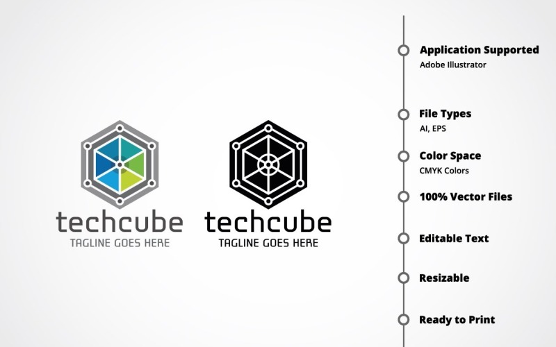 Download Шаблон логотипа "Techno Cube Logo Template" / Techno Cube Logo Template - Шаблон логотипа на тему графика box,brand,clean,communications,corporate,dimension,identity,innovation,investment,marketing,media,modern,network,professional,quad,quadrangle,quadrilateral,real estate,solution,square