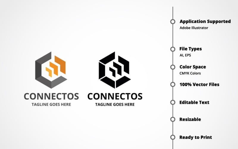 Bokstaven C - Logotypmall för Connectos