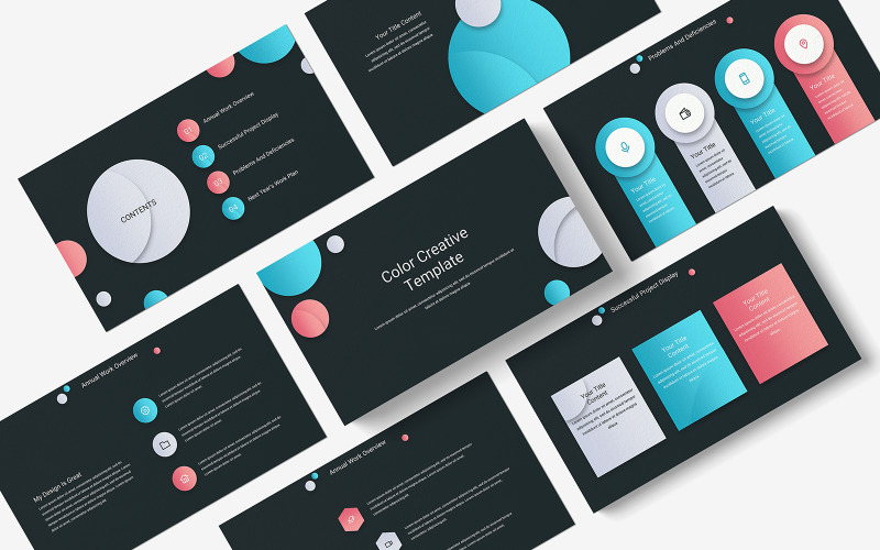 Колір Creative PowerPoint шаблон
