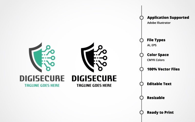 Modello di logo di sicurezza digitale