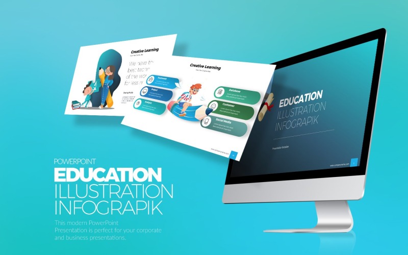 Modello PowerPoint di educazione infografica