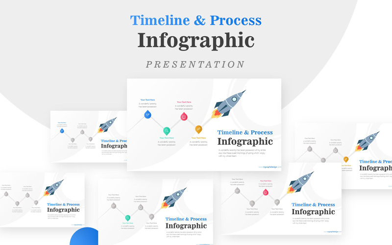 Modello PowerPoint di presentazione infografica del razzo del diagramma aziendale