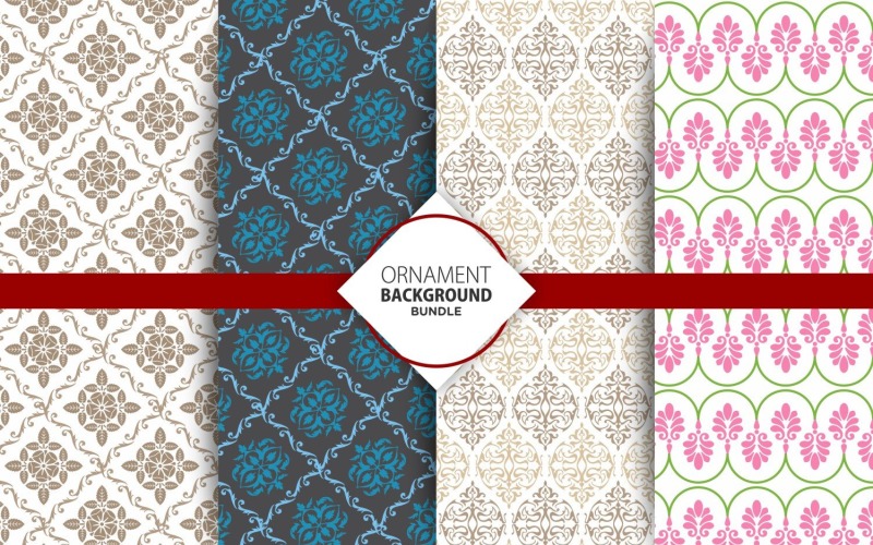 4 naadloze Ornament achtergrond Set 23 patroon