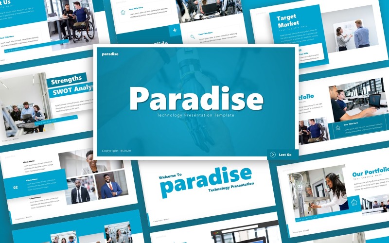 Plantilla de PowerPoint - presentación de la tecnología del paraíso