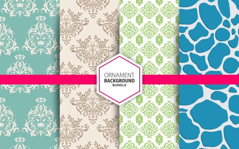 4 Seamless Ornamental  Background Set 24 Pattern