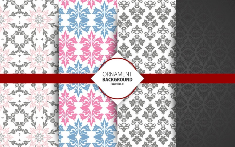 4 Seamless sfondo floreale e ornamentale Set 20 Pattern