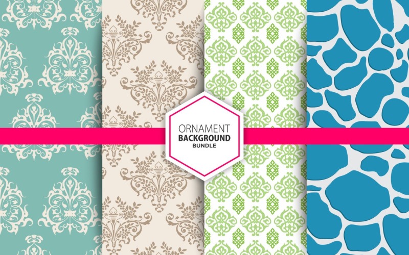 4 Seamless sfondo ornamentale Set 24 Pattern