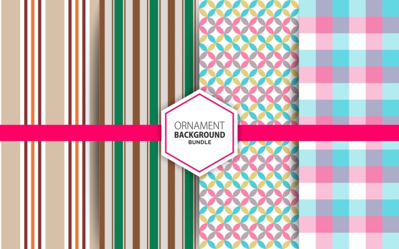 4 Seamless Stripes Fabric Background Set 6 Pattern