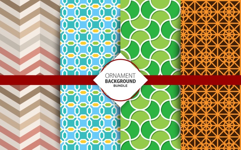 4 Seamless Zigzag and Geometrical  Background Set 11 Pattern