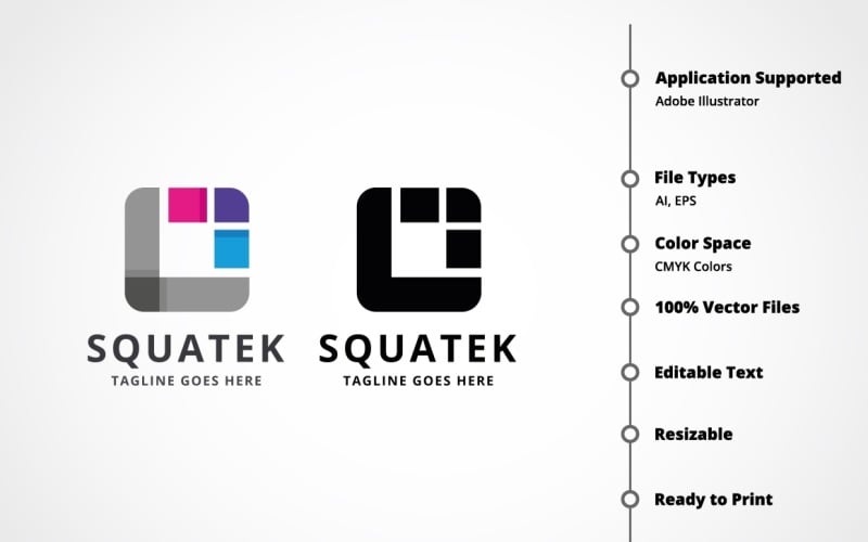 Download Шаблон логотипа "Squatek Logo Template" / Squatek Logo Template - Шаблон логотипа на тему графика box,brand,clean,communications,corporate,dimension,identity,innovation,investment,marketing,media,modern,network,professional,quad,quadrangle,quadrilateral,real estate,solution,square