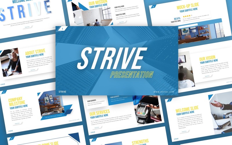 Strive PowerPoint-mall för företagspresentation