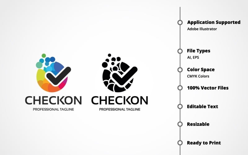 Download Шаблон логотипа "Checkon Logo Template" / Checkon Logo Template - Шаблон логотипа на тему графика abstract,accountant,agreement,brand,branding,check,check mark,consultant,contract,corporate,creativity,double,doubling,exam,expert,investment,knowledge,marketing,point,professional