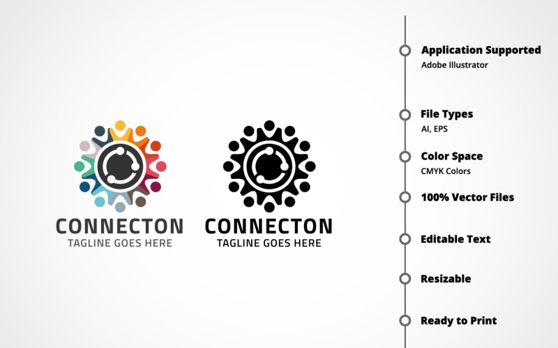 Download Шаблон логотипа "Connecton Logo Template" / Connecton Logo Template - Шаблон логотипа на тему графика global,connection,internet,network,link,technology,web,connect,modern,wireless,social,media,earth,cloud,tech,software,globe,circle,sphere,networking