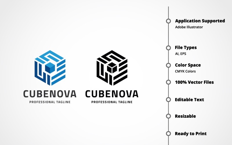 Download Шаблон логотипа "Cubenova Logo Template" / Cubenova Logo Template - Шаблон логотипа на тему графика box,brand,clean,communications,corporate,dimension,identity,innovation,investment,marketing,media,modern,network,professional,quad,quadrangle,quadrilateral,real estate,solution,square