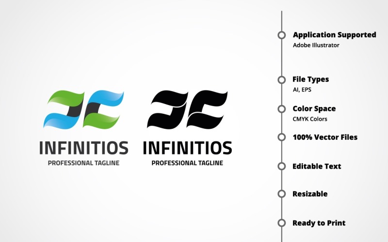 Download Шаблон логотипа "Infinitios Logo Template" / Infinitios Logo Template - Шаблон логотипа на тему графика branding,communication,consultant,corporate,development,elegant,endless,forever,human,infinite,infinity,law,management,marketing,modern,movement,perfect,professional,progress,social media